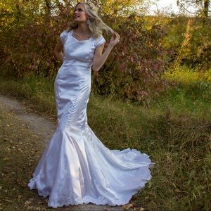 White Satin Wedding Dress